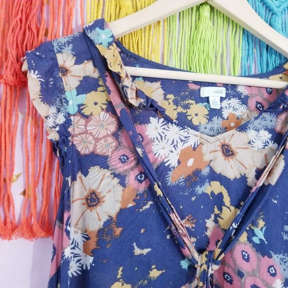 Anthropologie Tops - Anthropologie Odille Ruffle Boho Floral Tunic Top